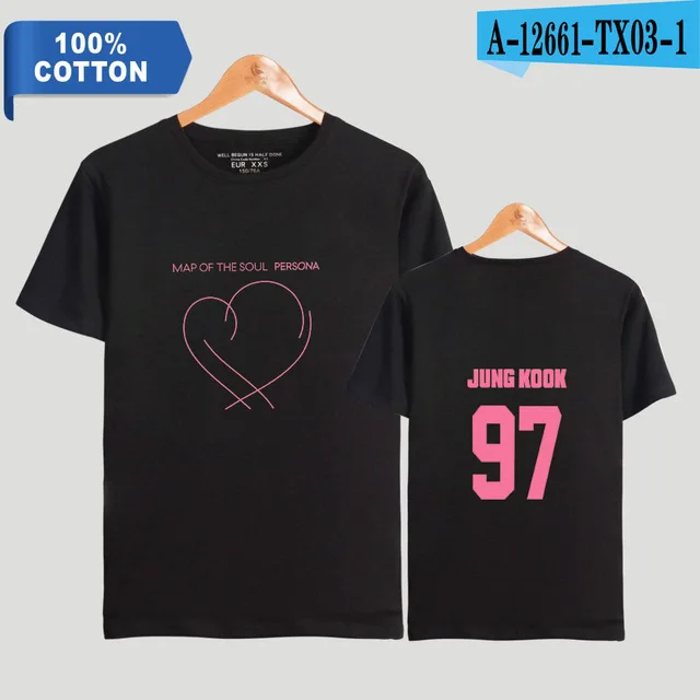 Хлопковая футболка в Корейском стиле Kpop JIMIN SUGA JIN карта душа персональная Футболка с принтом мужские/женские унисекс Топы с коротким рукавом - Цвет: 13
