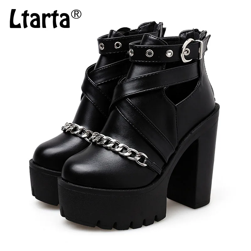 COWCOM высокий 14 см полый толстый каблук толстая подошва короткая трубка