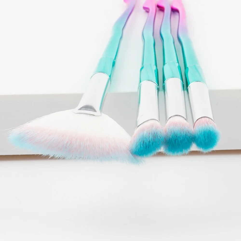 2019 модный набор кистей для макияжа из 4 предметов Pro Тени век бровей розовое