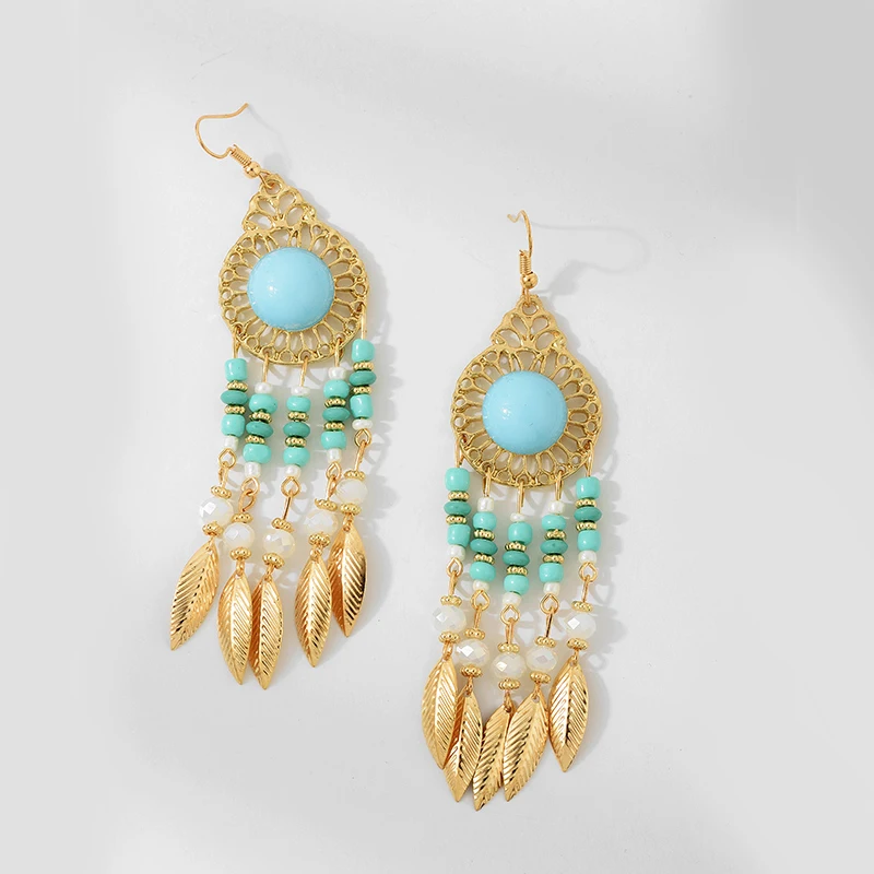 Wild & Free серьги гвоздики ведет лист с кисточками в богемном стиле Женские Ловец