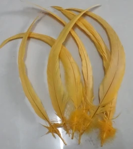 L-Golden yellow 500 шт./лот натуральные перья петуха coque перо крашеные Куриные перья 30-35 см 12-14 дюймов с перьями из хвоста петуха - Цвет: L-Golden yellow