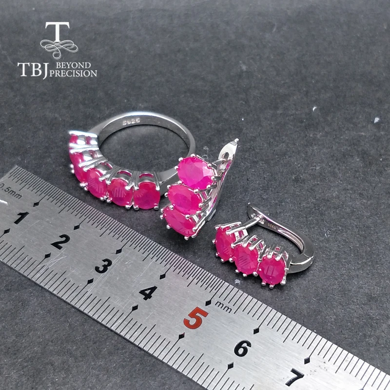 Женское кольцо с красным Рубином TBJ Ювелирное Украшение натуральными камнями в