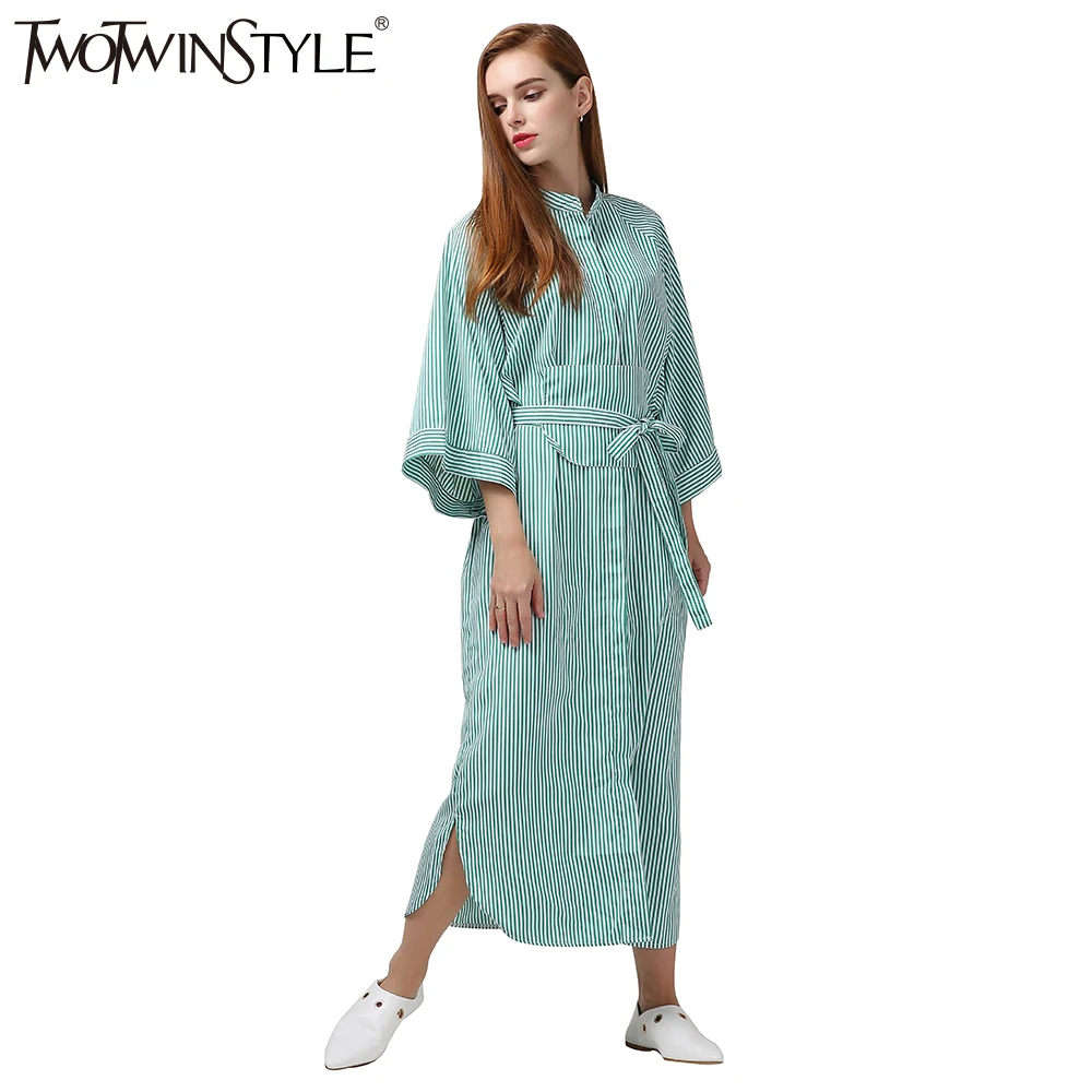 [TWOTWINSTYLE] 2019 летний пояс для кимоно на шнуровке длинная туника платье женская