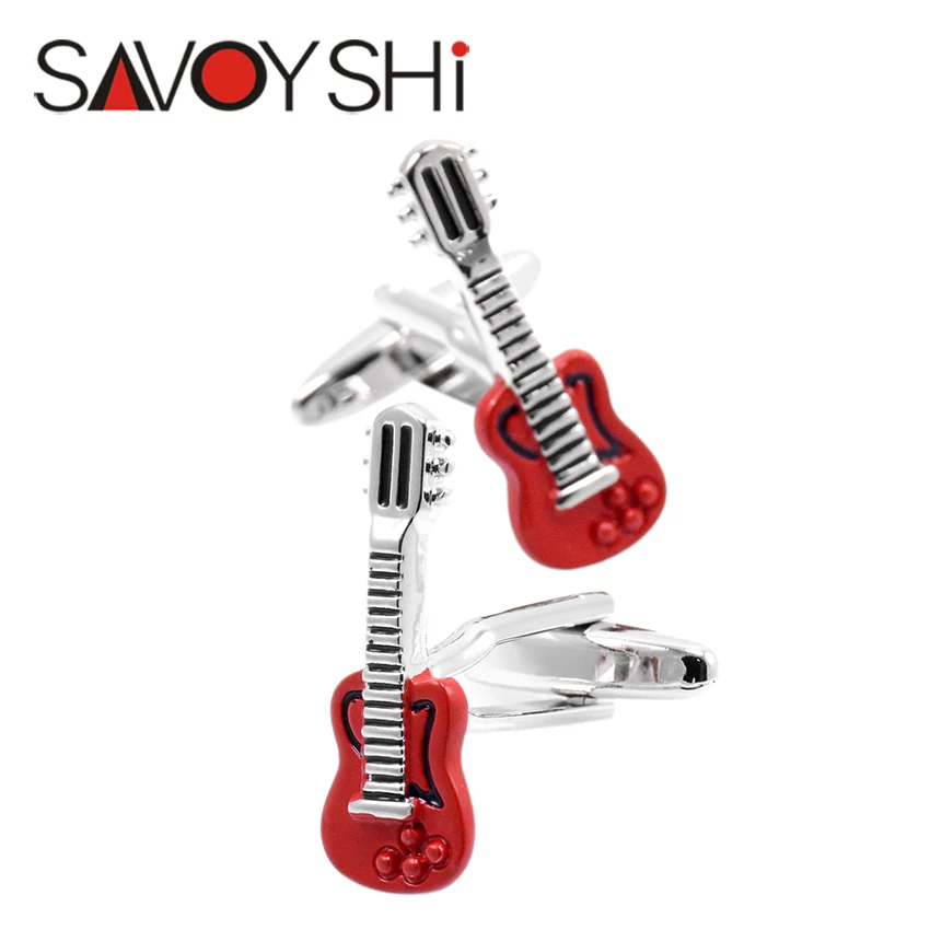 Запонки SAVOYSHI мужские рубашка манжеты для музыкальной гитары красные в инстау|guitar