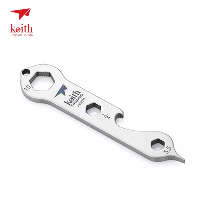 Keith Titanium Alloy Screwdriver Bottle Opener Outdoor Multifunctional Ultralight Spanner Pocket Tool Wrench Mini Size Key Chain | Спорт и