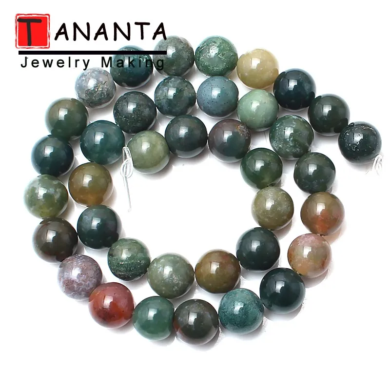 Indian agate 4 6 8 10 мм 15 ''Агаты бирюзой Песчаник серьги из натурального аметиста камень из натуральной лавы бусины для самостоятельного изготовления ювелирных изделий Цепочки и ожерелья браслета - Цвет: Indian agate