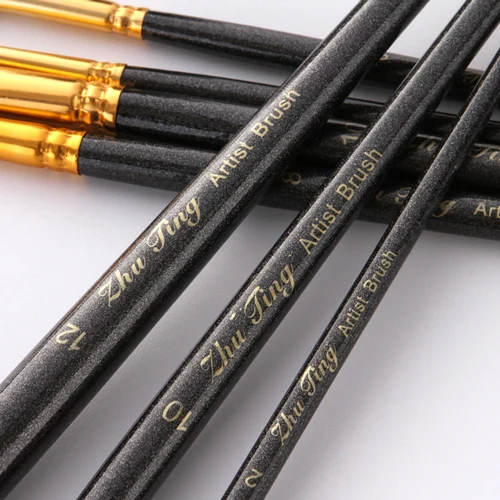 Pearl black Краски 10 шт. нейлоновые кисти для волос художница масляная акварельная картина кисти для обучения масляные акриловые товары для рукоделия - Цвет: Pearl black