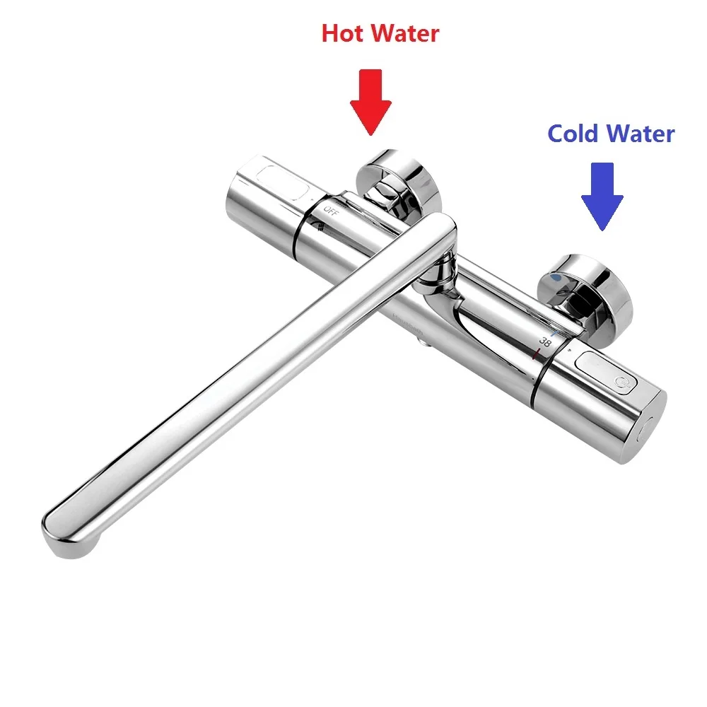Bath Shower Faucet Thermostatic Mixer Tap Nozzle Temperature Control Chrome Finishing Wall Mounted | Обустройство дома