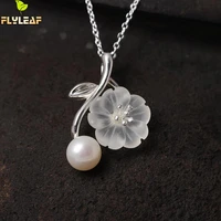 flyleaf 925 sterling silver jewelry crystal plum flower necklaces pendants for women high quality lady gift accessories