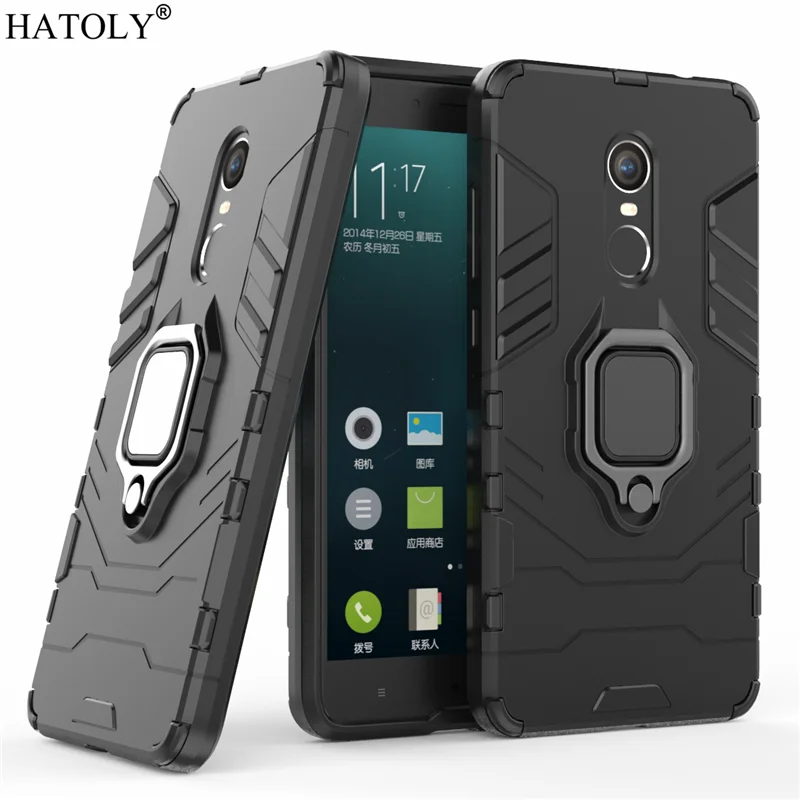 For Xiaomi Redmi Note 4X Case 4 Pro Cover Magnetic Suction Ring Bracket Cases Silicon Hard Armor for | Мобильные телефоны и