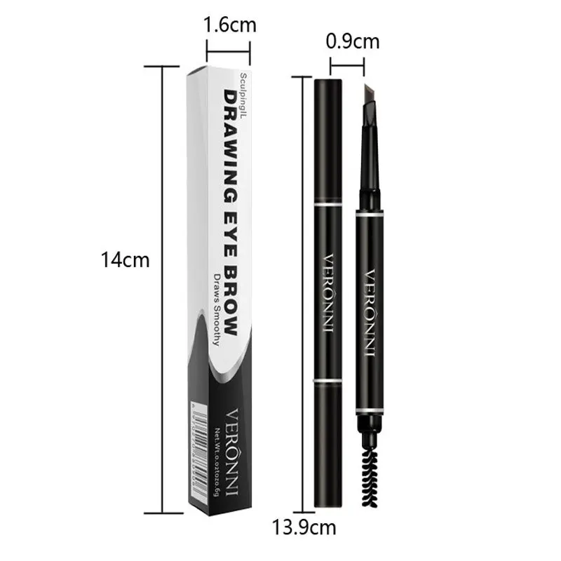

New 5 Colors 24 Hours Long-lasting Eyebrow Pencil Soft And Smooth Fashion Eye Makeup Tool Eyebrow Enhancer With Waterproof Brush