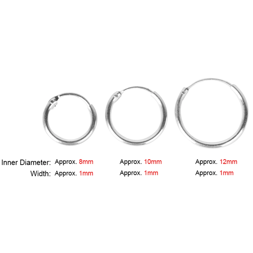 3 пары не вызывает аллергии висячие серьги кольца 8 10 12 мм ee|hoop earrings|hinged hoop earringsearrings