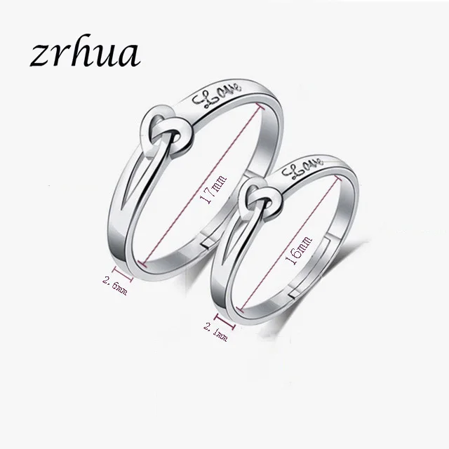 ZRHUA горячая распродажа набор колец для мужчин женщин пар 925 пробы серебряные