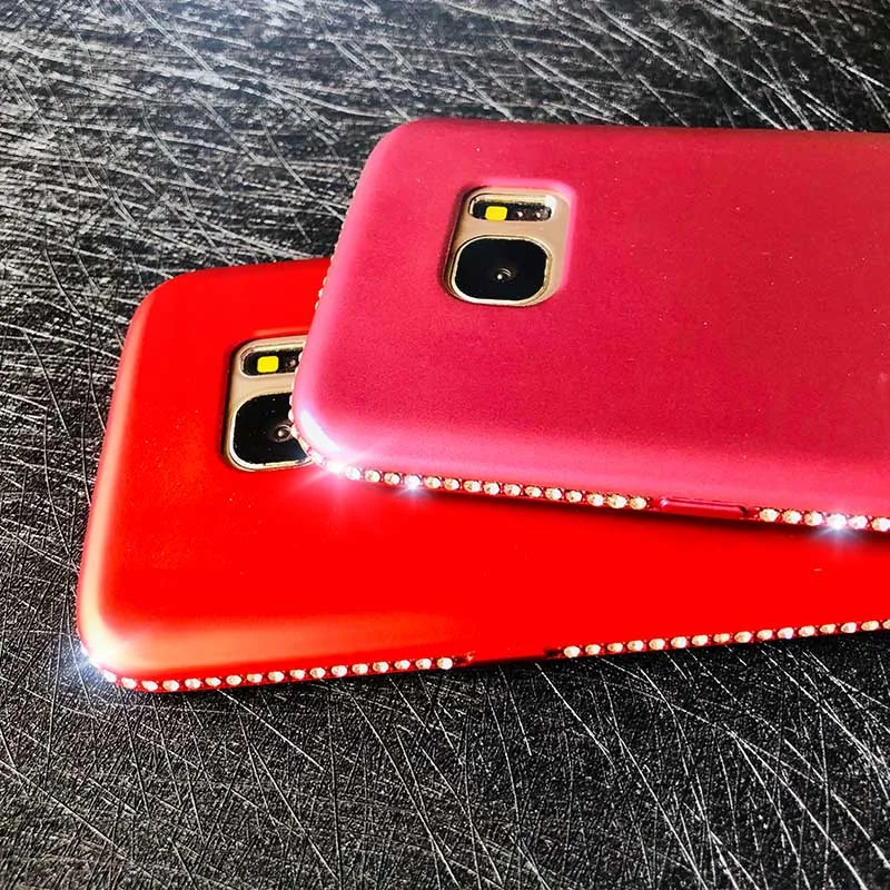 Роскошный силиконовый чехол Kerzzil со стразами для Samsung S8 S7 S9 блестящие мягкие