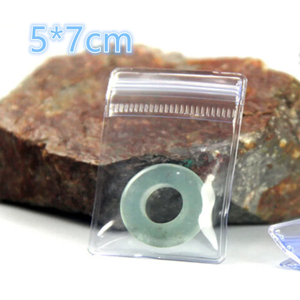 Оптовая продажа 5*7 см пластиковые прозрачные ювелирные изделия из ПВХ антиокислительный мешочек клапан застежка-молния устойчивое к потускнению кольцо сумка для хранения