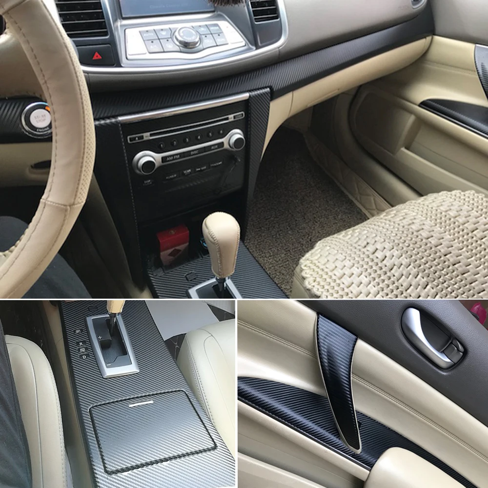 Для Nissan teana J32 2008-2012 внутренняя Центральная панель управления дверная ручка 5D наклейки из углеродного волокна наклейки аксессуары для стайлинга автомобилей