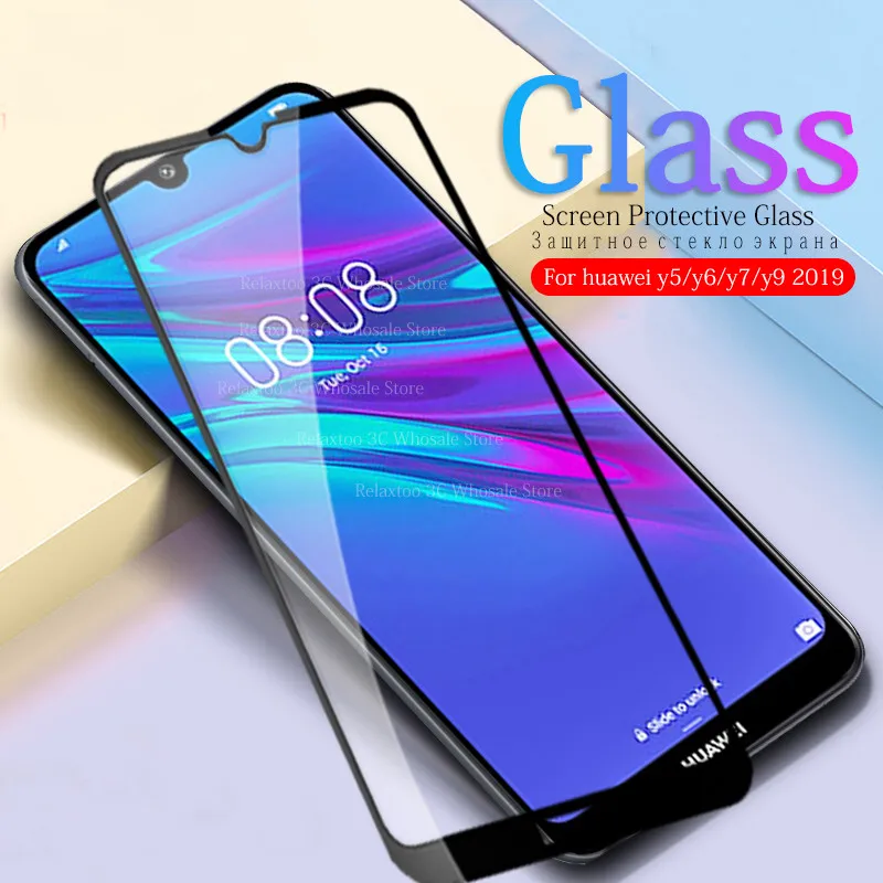 Защитное стекло для Huawei Y5 2019 закаленное Y6 Y7 Y9 Защитная пленка экрана на Y 5 6 7 9 5Y 6Y 7Y