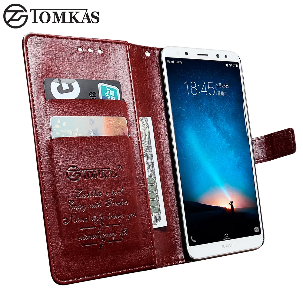 TOMKAS Case For Huawei Mate 10 Lite Honor 9i Leather Phone Cases Pro Wallet Cover P Smart |
