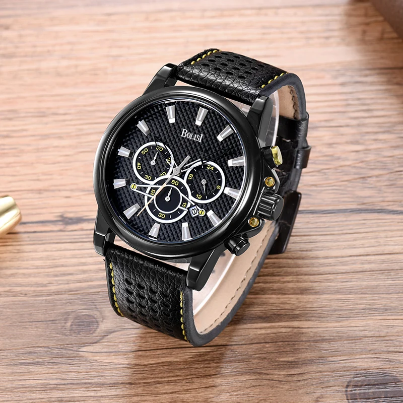 Military Watch Men'S Three-Needle Calendar Quartz Wristwatches Analog Clock Student Leather Watches Relogio Free Shipping Sale | Наручные