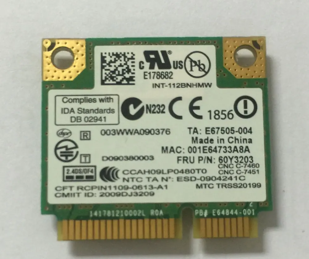 Intel 1000 112BN_HMW Половина Mini PCI-e Centrino беспроводной WLAN Wifi модуль карты 802 11 левов для HP
