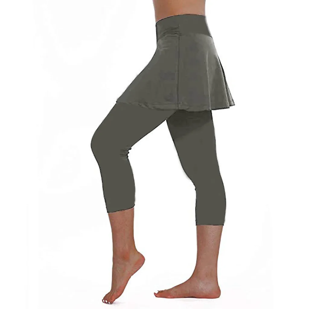 Pantalones Cargo Para Mujer, женская повседневная юбка, леггинсы, брюки для тенниса, спорта, фитнеса, укороченные брюки-кюлоты Z4