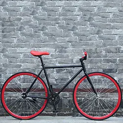 Black red Велосипед с фиксированной передачей, 26 дюймов, дорожный велосипед, Односкоростной цветной велосипед, винтажная рама для мужчин и женщин, студентов - Цвет: Black red