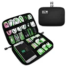 Дорожная Портативная сумка-Органайзер для кабеля USB, водонепроницаемый ударопрочный чехол на молнии с отделением для цифровых наушников и гаджетов, черный, 9,5x7 дюймов
