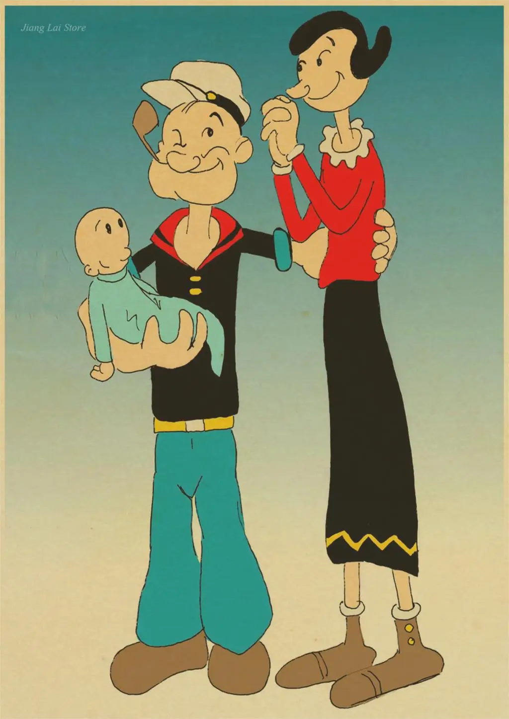 Popeye/Классическая анимация/крафт-бумага постер/Бар Кафе декоративный бумажный плакат