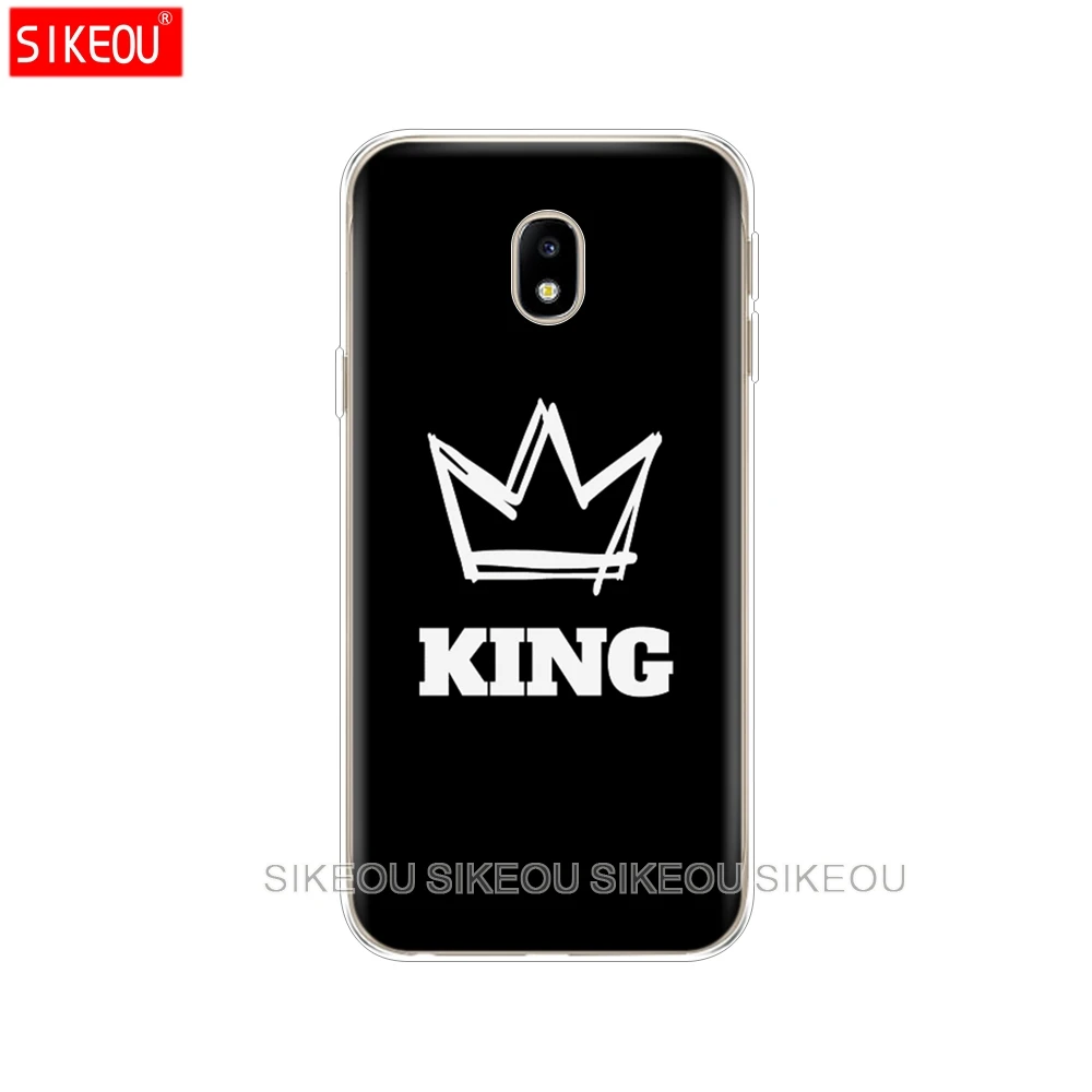 Силиконовый чехол для телефона Samsung Galaxy J3 J5 J7 2017 J330 J530 J730 PRO j2 2018 king queen couple|Бамперы| |