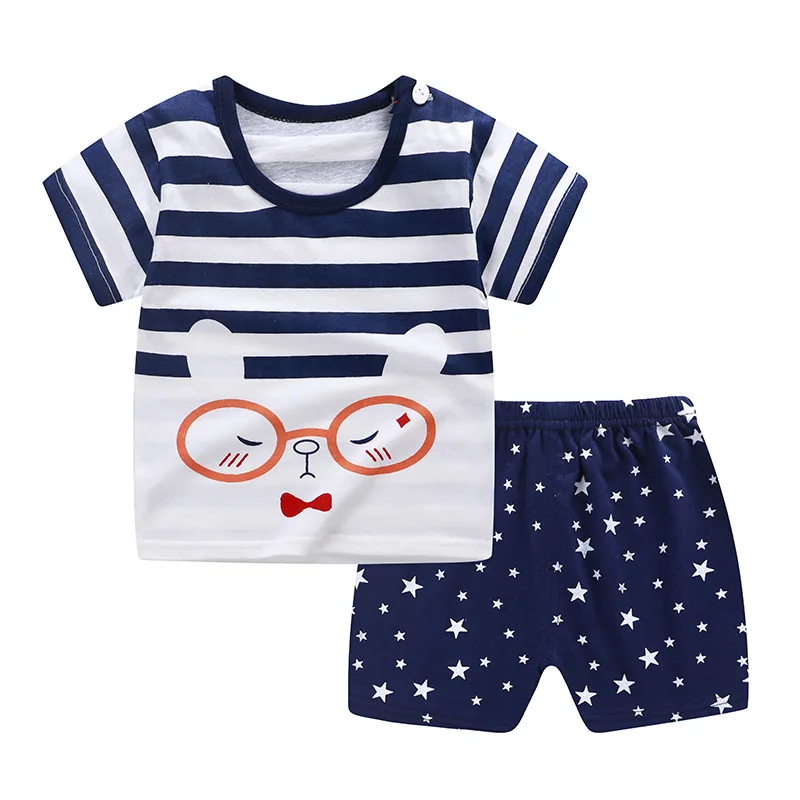 Summer Baby Cotton Sports Black Cat Tshirt Suit Kids Outdoor Fashion Two-piece Set | Детская одежда и обувь