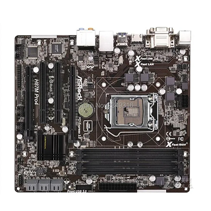Б/у оригинальный слот LGA1150 H87 материнская плата для ASRock H87M Pro4 настольная USB3.0 SATA3 DDR3