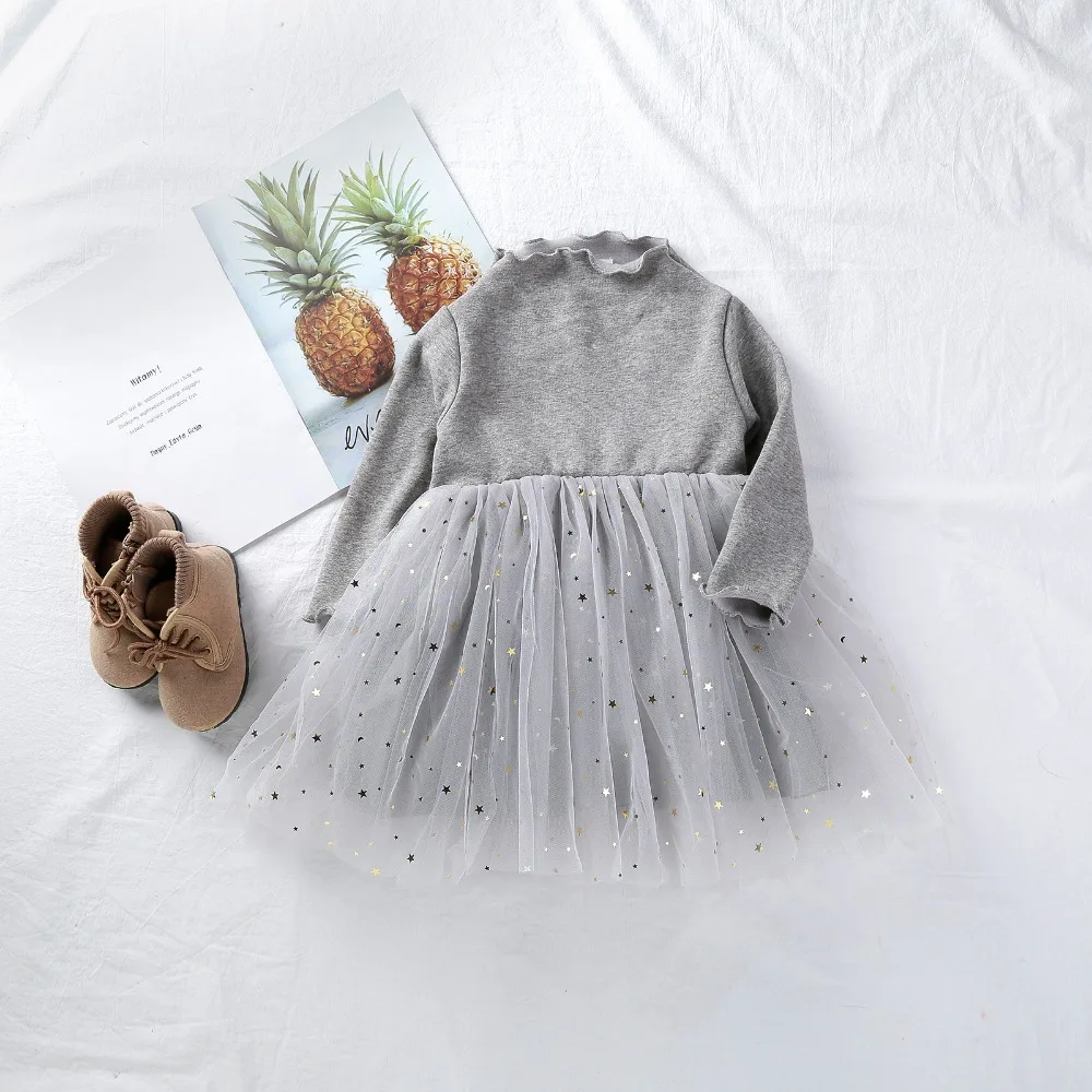 Осень/Зима 2018 Модное детское платье без рукавов для девочек плотная теплая Милая