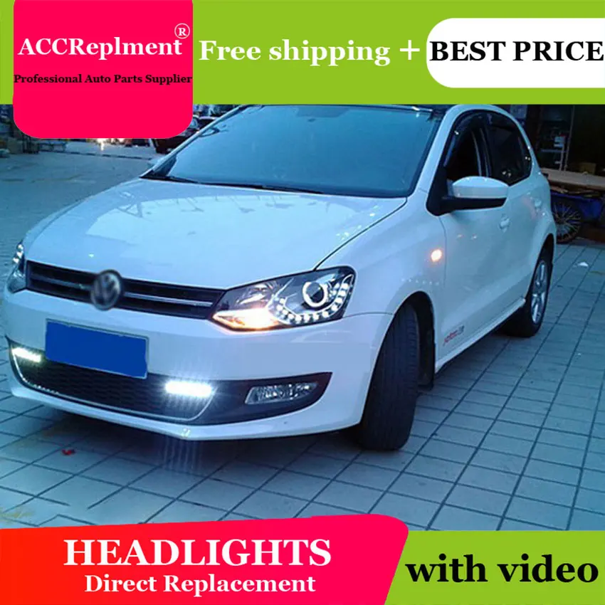 Авто. PRO для vw polo фары 2011-2014 bi xenon объектива стайлинга автомобилей H7 парковка