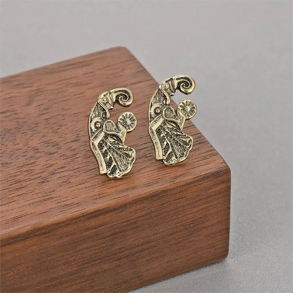 Kinitial винтажные золотые серебряные животные Ворон голова птицы гриф Череп серьги