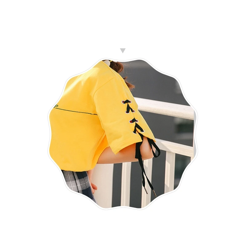 Женская винтажная Корейская одежда harajuku модная летняя футболка с вышитыми