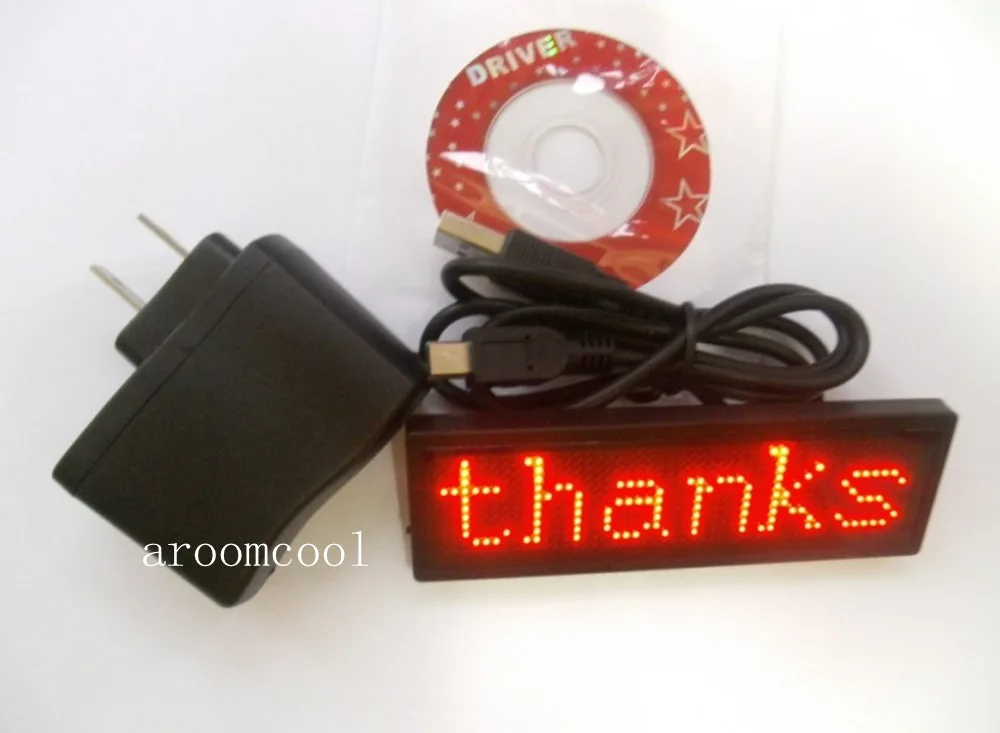 

2020 New RED Led Programmable Message Moving Scrolling LED Name Badge Tag