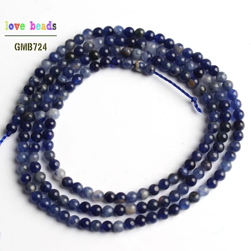 blue sodalite 2 мм 3 мм бусины из натурального камня тигровый глаз Лабрадорит Агаты Круглые бусины для самостоятельного изготовления ювелирных изделий браслет 15 ''нити - Цвет: blue sodalite
