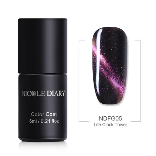 NDFG05 NICOLE DIARY 6 мл Лак для ногтей гель металлик Хамелеон голографический кошачий глаз гель лак для УФ лампы Магнитный художественный Лак Блеск - Цвет: NDFG05
