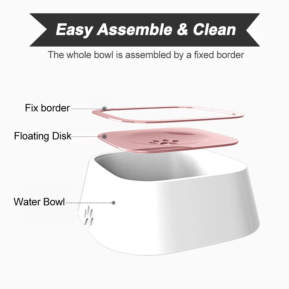 Dog Water Bowl Portable Vehicle Carried Floating Bowl Cat Water Bowl Slow Water Feeder Dispenser Anti-Overflow Pet Fountain