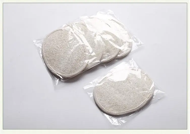 

13x18cm Oval shape natural loofah pad scrubber remove the dead skin bath shower face loofah sponge SN174