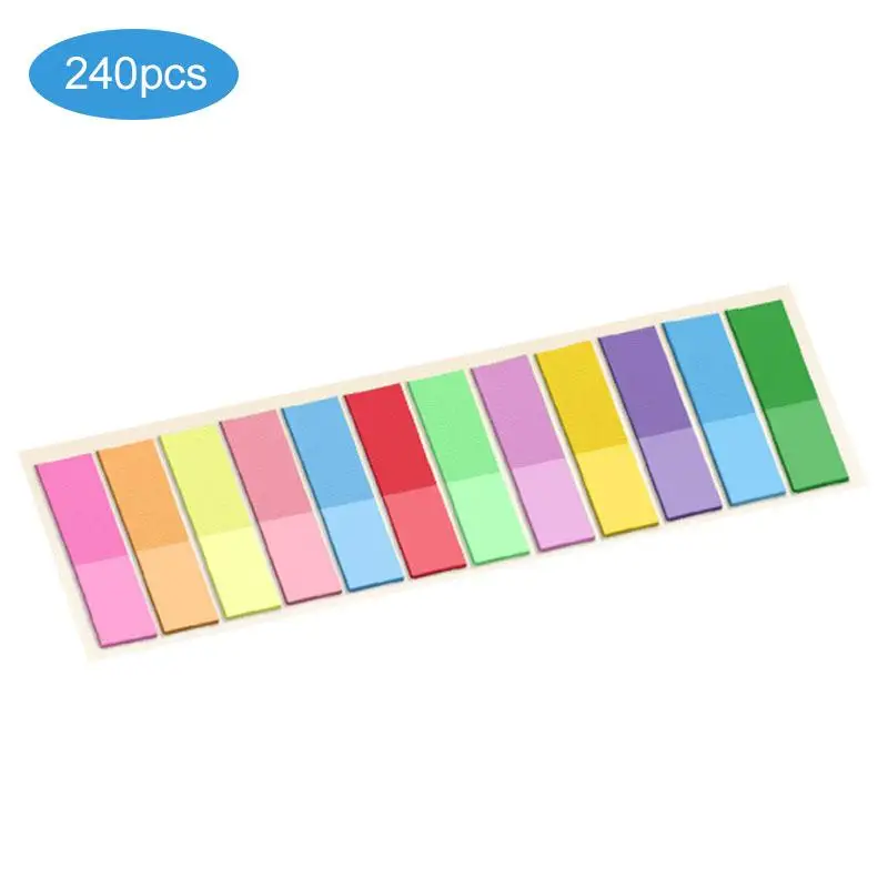 Flat 12colors Многоразовые флуоресцентные закладки Стикеры для чтения этикетки указатели этикетки полупрозрачные неоновые цветные флаги флуоресцентные страницы книги - Цвет: Flat 12colors