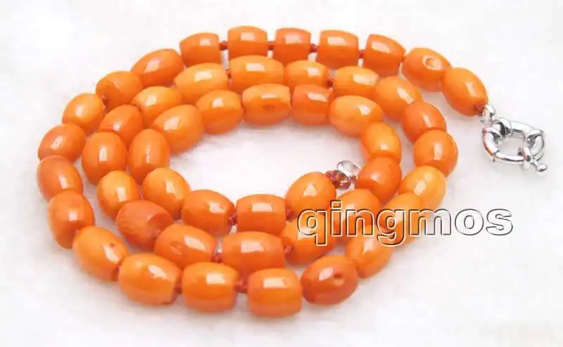 

SALE Beautiful! 6-7mm Thick Slice Orange High quality GENUINE Natural Coral 18" Necklace-5737 wholesale/retail Free shipping