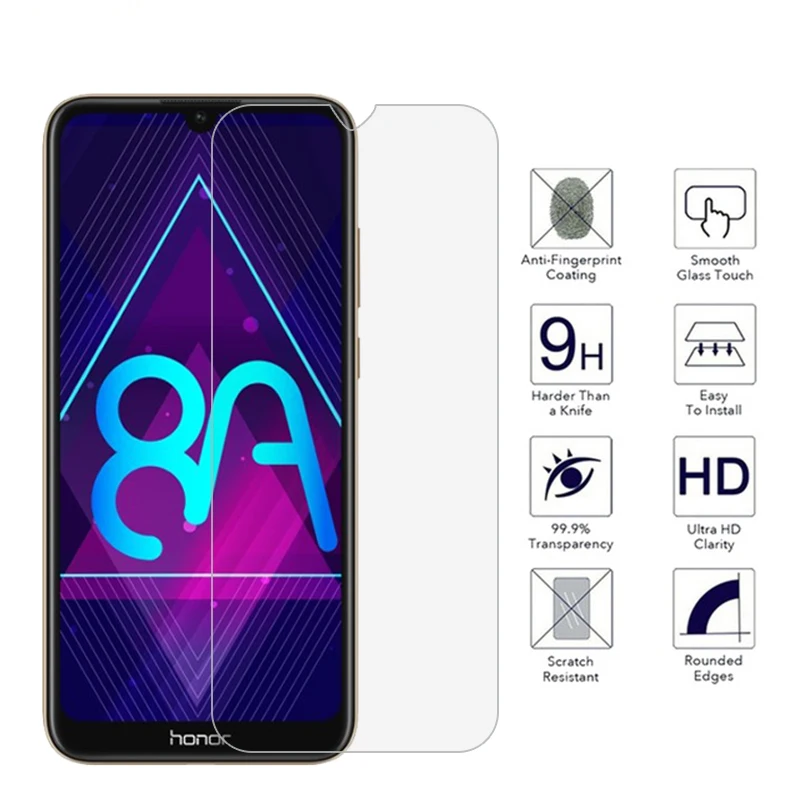 Закаленное стекло для Huawei Honor 8A 2 шт. Защита экрана зеркальная фотография HD пленка