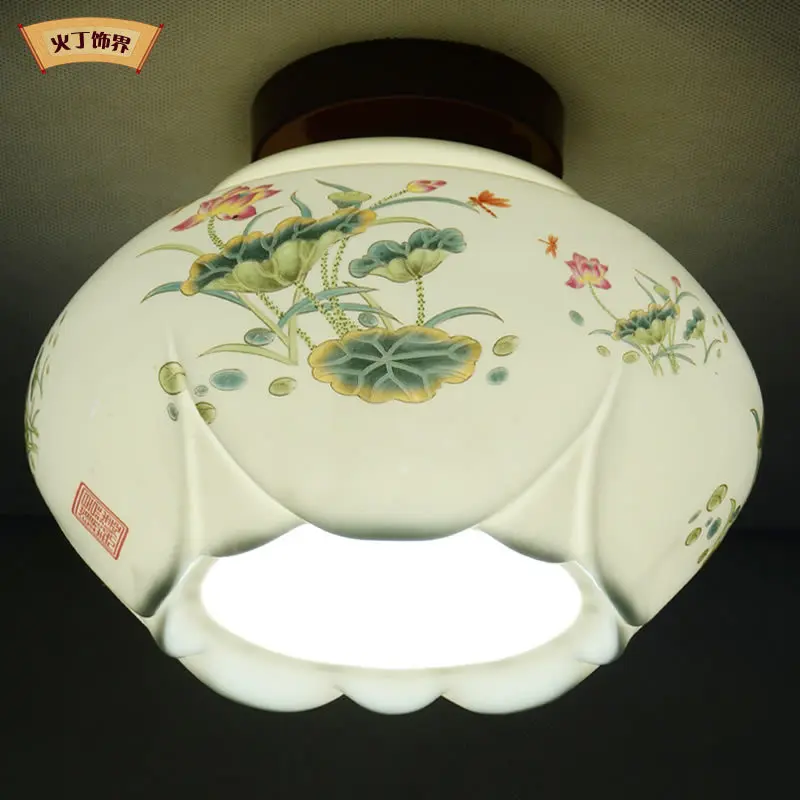 Ding fire decoration sector new China Modern Chinese classical style balcony aisle lighting porch ceiling with ceramic thin tire |