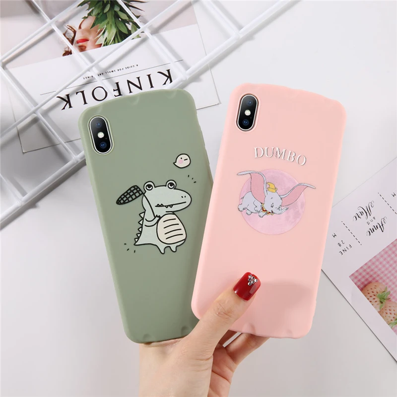 Слон Дамбо телефонные чехлы для iphone XS MAX XR X Мягкий ТПУ Лягушка принц задняя чехол 8