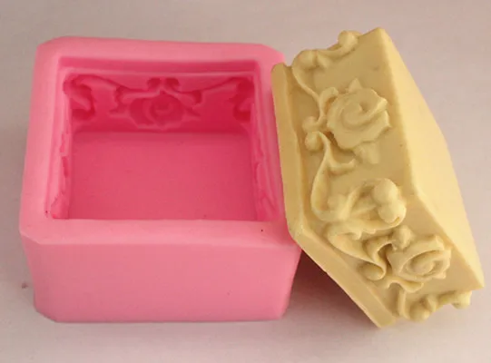 C1045 ровные квадратные формы для торта с цветочным узором форма мыла и шоколада