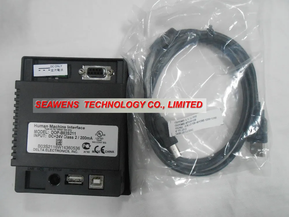 DOP B03E211 4 3 дюймовая сенсорная панель HMI с кабелем программирования и программным