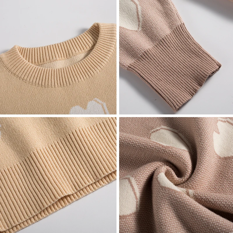 

Autumn Winter Casual Women Sweater Thick Warm Heart Knitted Sweater Female Top Long Sleeve O-neck Pullovers Winter Clothing