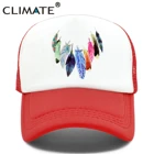 Кепка-тракер CLIMATE с индейскими перьями для мужчин и женщин, Кепка с цветными элементами Ловца снов, бейсболка в стиле хип-хоп с сеточкой для мужчин и женщин