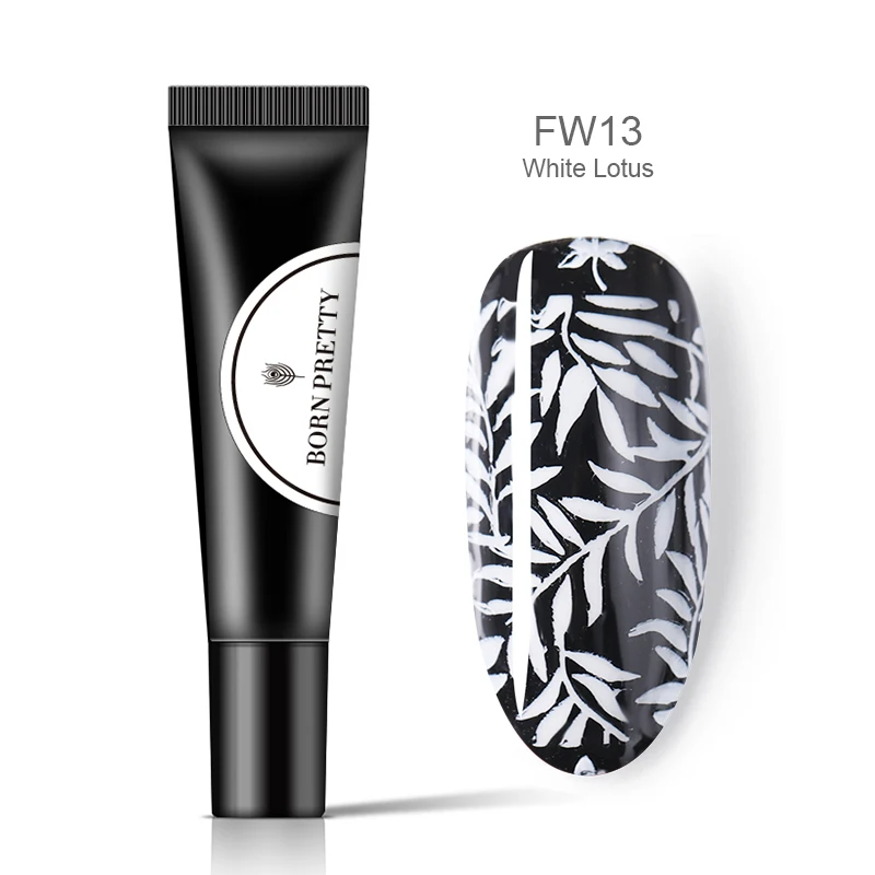BP-FW13 Цветной Гель-лак BORN PRETTY для стемпинга ногтей, черный, белый цвет, 8 мл, отмачиваемый Гель-лак для ногтей, лак для стемпинга - Цвет: BP-FW13